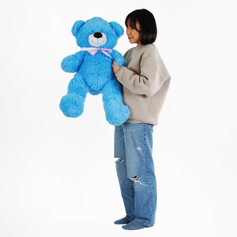 М`яка іграшка "Ведмедик" колір блакитний В39527 висота 1 м (1)