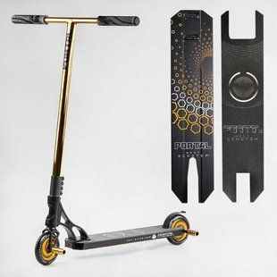 Самокат трюковий PL-91977 Best Scooter "Portal" HIC-система, ПЕГИ, алюмінієвий диск та дека, колеса PU, d=120мм, ширина керма 58 см