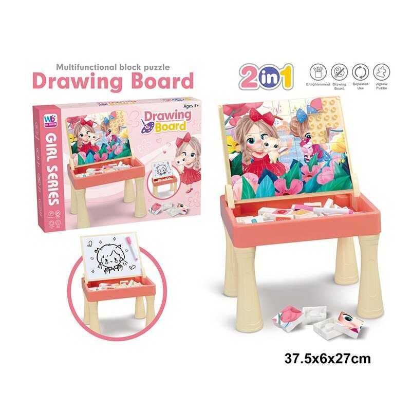 Детский столик пазл и доска для рисования (009-2118)