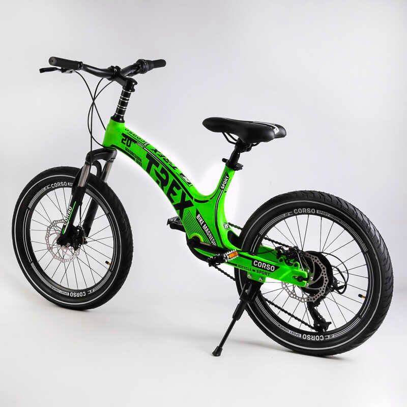 Детский спортивный велосипед 20’’ CORSO «T-REX» (21455) магниевая рама, оборудование MicroShift, 7 скоростей, собран на 75%