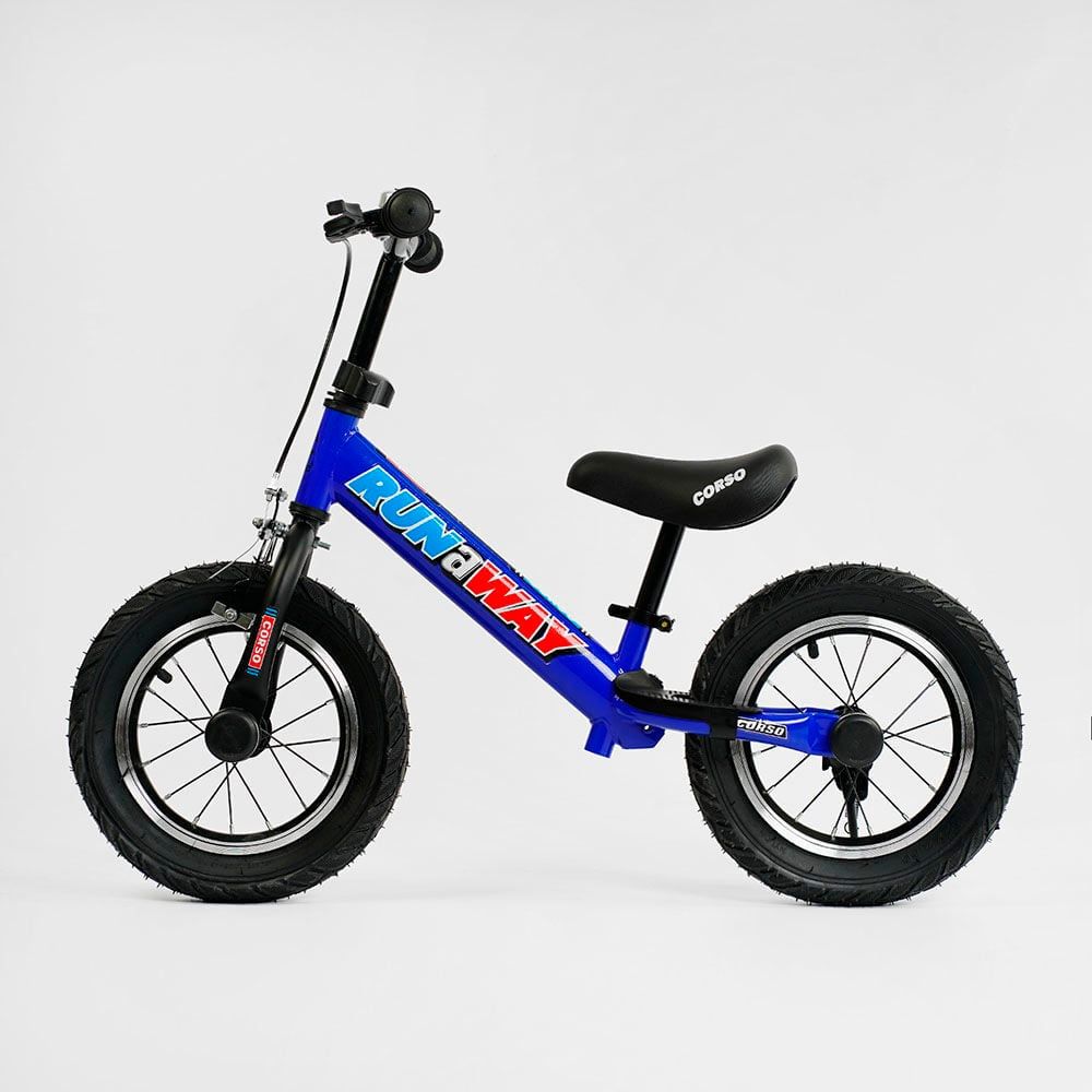 Біговел для дітей Corso "Run-a-Way" (CV-06267) надувні колеса 12" ручне гальмо, підніжка, підставка для ніжок, дзвіночок, в коробці