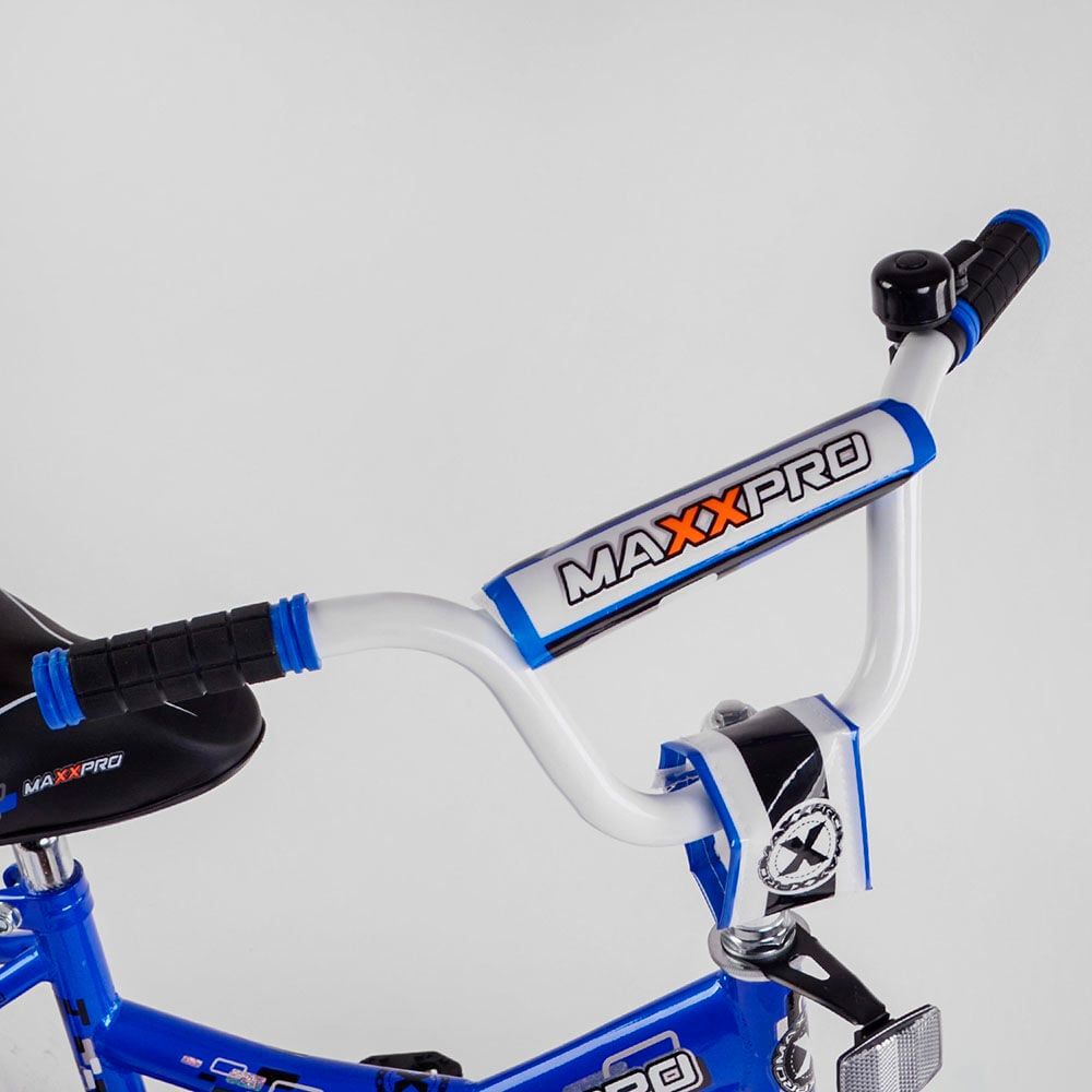 Велосипед для дитини з колесами 14" дюймів (MAXXPRO-N14-6) дзвіночок, сидіння з ручкою, дод. колеса