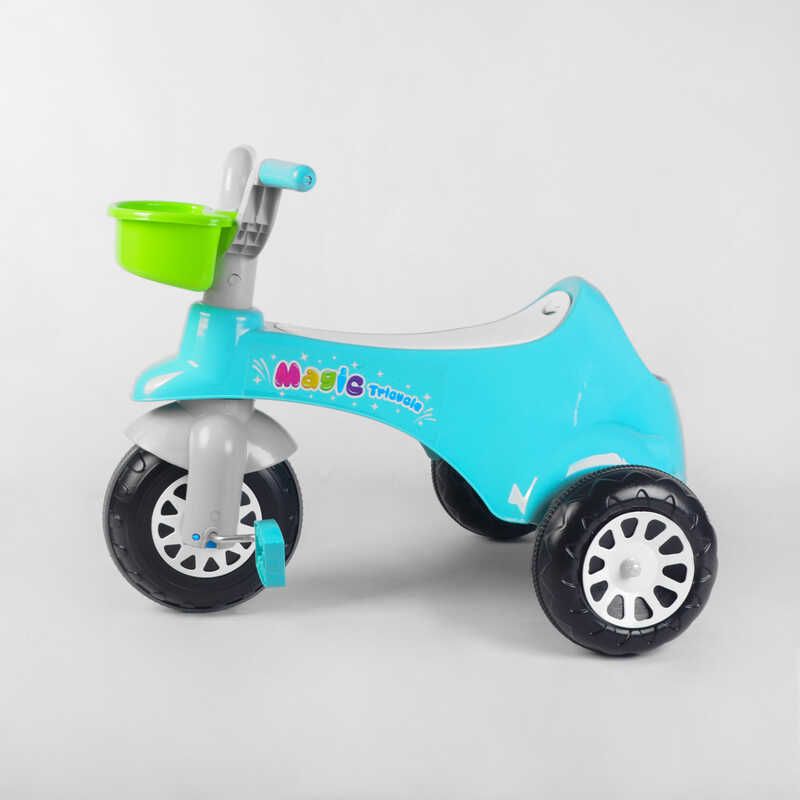 Велосипед трёхколёсный (07-180) “Pilsan” цвет Бирюзово-белый, пластиковые колеса с накладкой, сиденье с отделением, 2 корзинки, в коробке