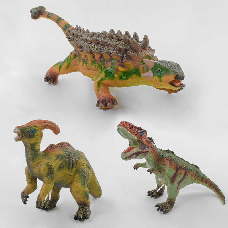 Динозавр музыкальный большой Q 9899-505 А (36/2) мягкий, резиновый, 30-42 см, 3 вида, ЦЕНА ЗА 1 ШТ