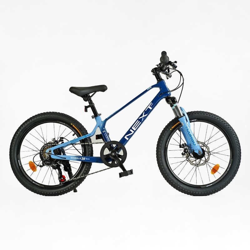 Дитячий спортивний велосипед 20" дюймів Corso «Next» NX-20110 (1) магнієва рама, Shimano Revoshift 7 швидкостей, зібраний на 75