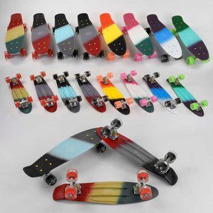 Скейт Пенни борд С 40309 Best Board доска=56см, колёса светятся PU d=6см