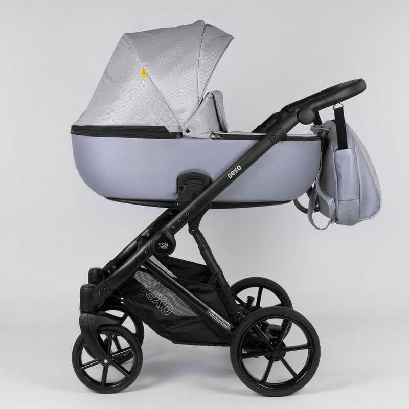 Детская коляска 2 в 1 Expander DEXO D-15022 цвет GreyFox, водоотталкивающая ткань + эко-кожа