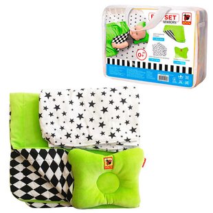 Набір МС110512-08 "Bed Set Newborn" зелений: подушка, ковдра, простирадло. Текстильний набір (1) "Масік"