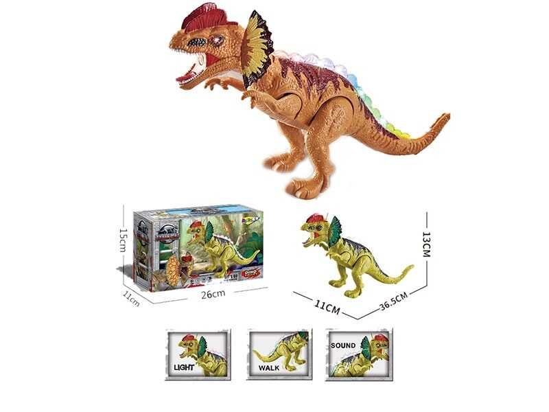Динозавр NY 042 B (72/2) 2 кольори, ходить, гарчить, підсвічування, рухливі кінцівки, в коробці