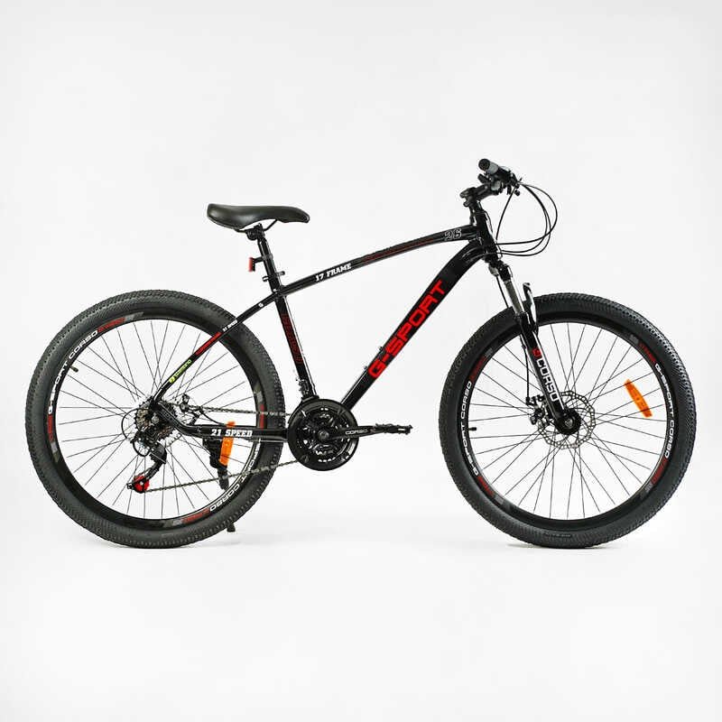 Велосипед Спортивный Corso «G-SPORT» 26" дюймов G-26124 (1) рама алюминиевая 17", оборудование Shimano 21 скорость, собран на 75