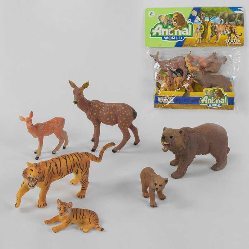 Набір диких тварин 3Y 506001 A (60/2) “Батько та малюк”, 6 тварин, в пакеті