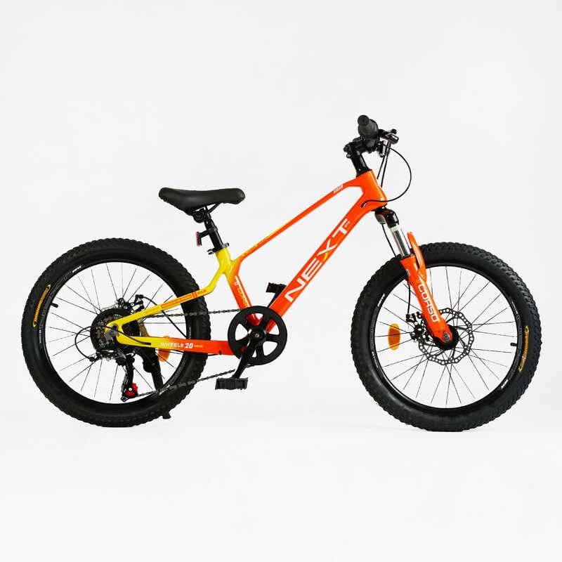 Дитячий спортивний велосипед 20" дюймів Corso «Next» NX-20315 (1) магнієва рама, Shimano Revoshift 7 швидкостей, зібраний на 75
