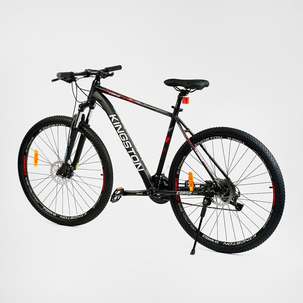Велосипед Спортивный Corso "Kingston" 29" (KN-29125) рама алюминиевая 21" оборудование L-TWOO 27 скоростей, собрано на 75