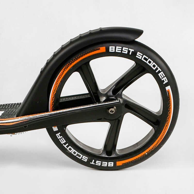 Самокат двоколісний з амортизатором та ручним гальмом "Best Scooter" (79740) колеса поліуретанові