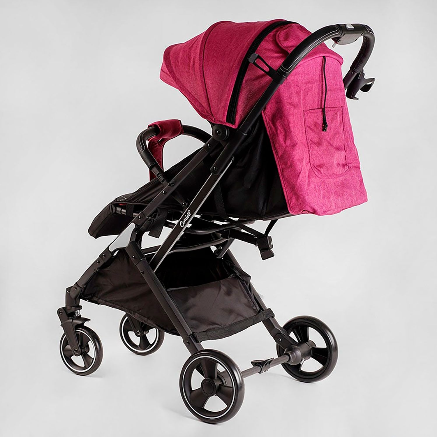 Коляска прогулянкова дитяча "JOY" Comfort (L-20115) колір РОЖЕВИЙ, рама сталь з алюмінієм, футкавер, підсклянник, телескопічна ручка