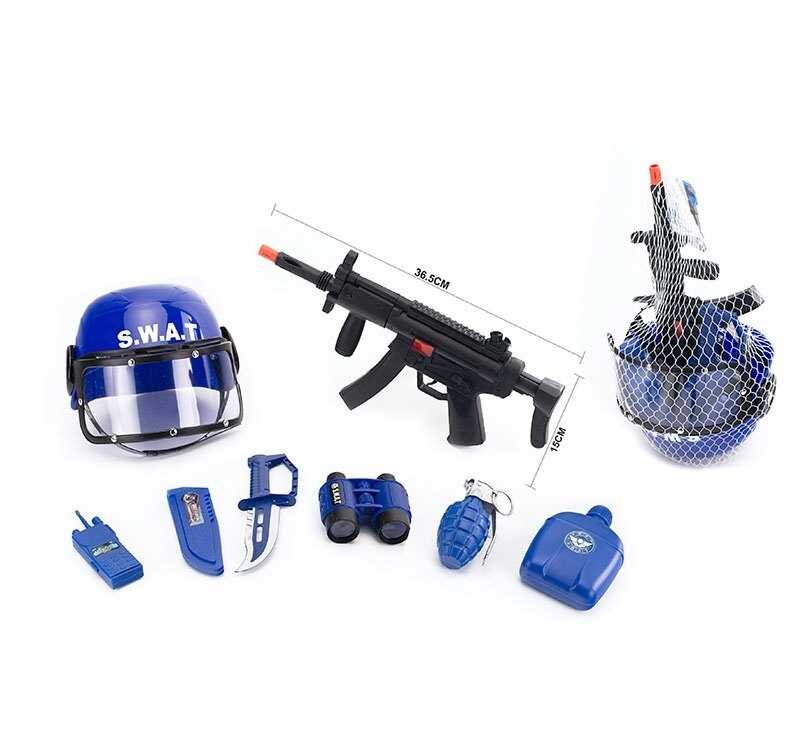 Полицейский набор 763-03 (36/2) 7 элементов, автомат, шлем, граната, в сетке