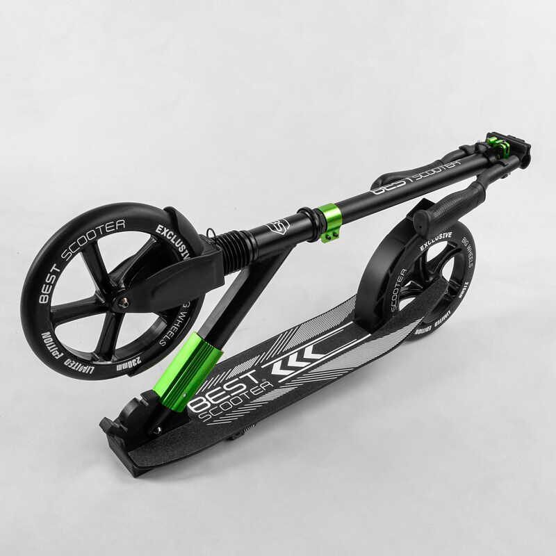 Самокат двоколісний з амортизатором "Best Scooter" (93427) колеса PU d переднє - 230мм, заднє - 215мм