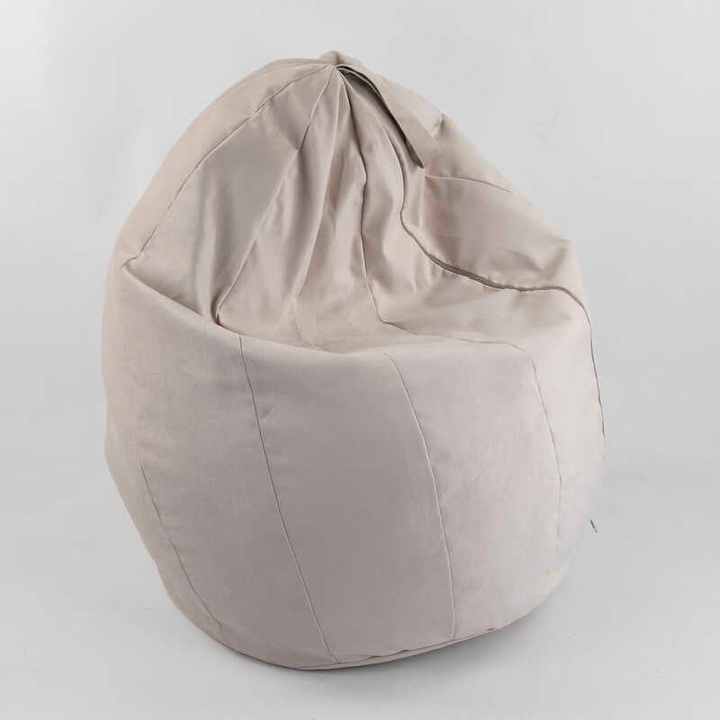 Кресло-мешок "Груша" пенополистероловые шарики, ткань велюр - цвет бежевый Homefort