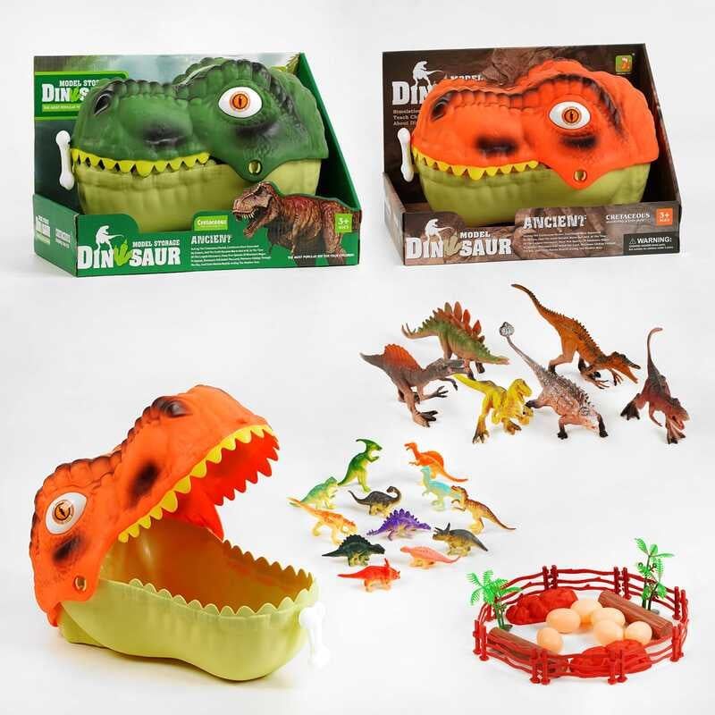 Набор динозавров TQ 680-150 AB (24/2) 2 цвета, большие и маленькие фигурки, декорации, в коробке