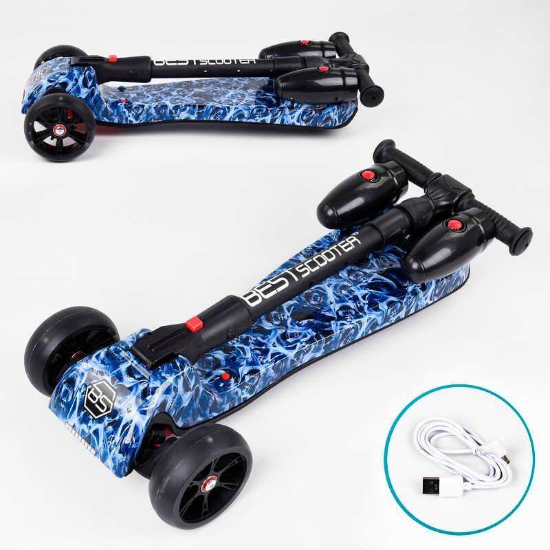 Трехколесный самокат с турбиной и музыкой "Best Scooter" MAXI" (46189) складной алюминиевый руль