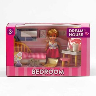 Лялька K 899-133 (48/2) висота 10 см, спальня, аксесуари, улюбленець, предмети декору, меблі, в коробці