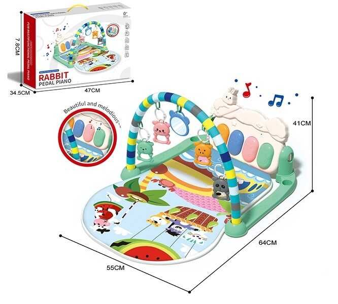 Коврик 1122-12 A (24) погремушки, зеркальце, пианино, в коробке