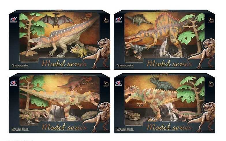 Набор динозавра Q 9899 V 6 (24/2) 4 вида, 5 элементов, 3 динозавра, 2 аксессуара, в коробке
