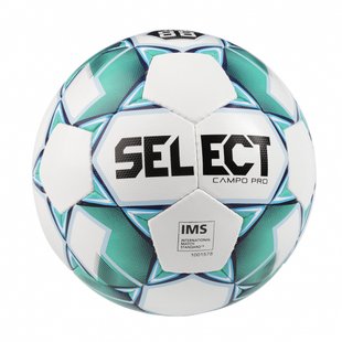 М’яч футбольний SELECT Campo Pro IMS (015) біл/зелен, 3