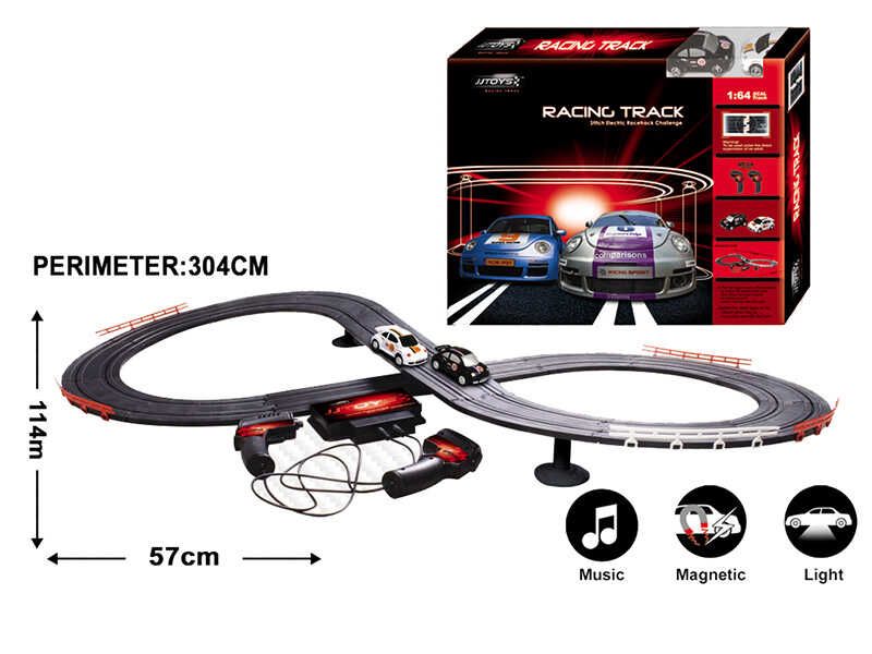 Детский АвтоТрек на радиоуправлении (JJ. 10-1) 2 машинки, 2 джойстика, размер трека 114х57 см