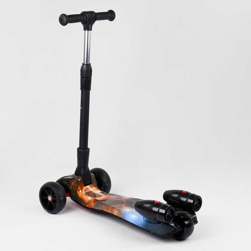 Триколісний самокат з турбіною та музикою "Best Scooter" MAXI" (65884) складне алюмінієве кермо