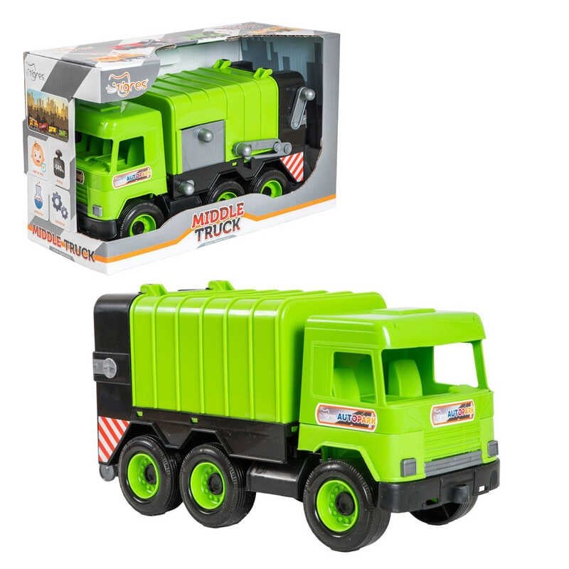 Авто сміттєвоз "Middle truck" 39484 (св. зелений) в коробці "Tigres"