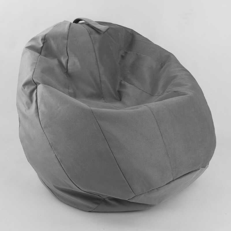 Кресло-мешок "Груша" 207000414 ТМ Алекс пенополистероловый шарик, ткань велюр - цвет серый (1)