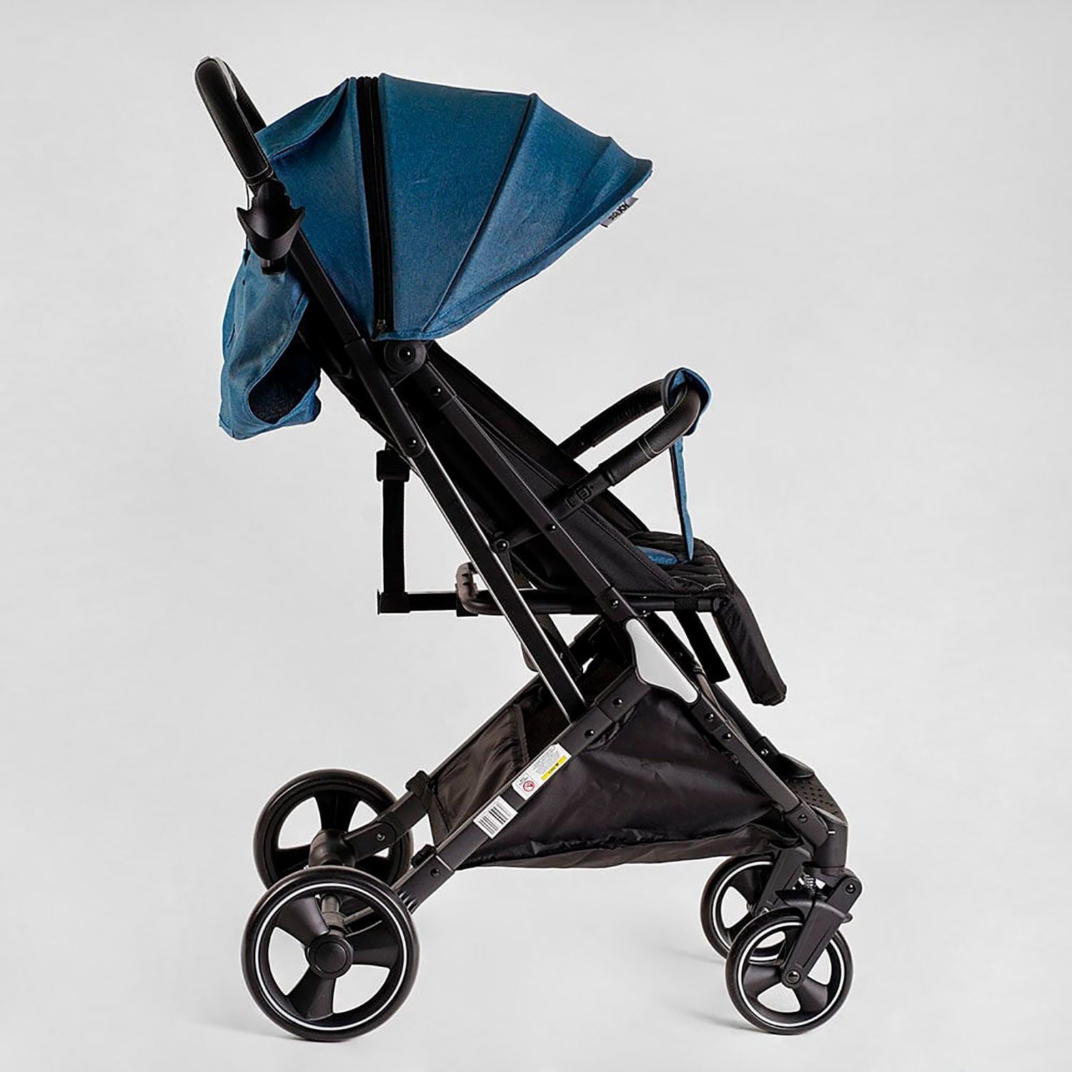 Коляска прогулянкова дитяча "JOY" Comfort L-64055 колір СИНІЙ ДЖИНС, рама сталь з алюмінієм, футкавер, підсклянник, телескопічна ручка