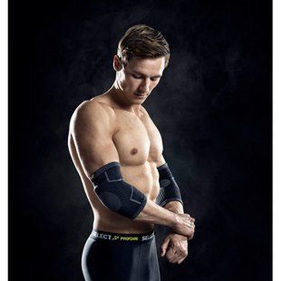 Налокотник SELECT Elastic Elbow support w/pads 2-pack (009) чорний, XS