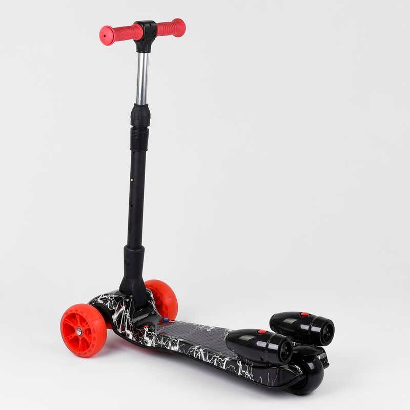 Трехколесный самокат с турбиной и музыкой "Best Scooter" MAXI" (80542) складной алюминиевый руль