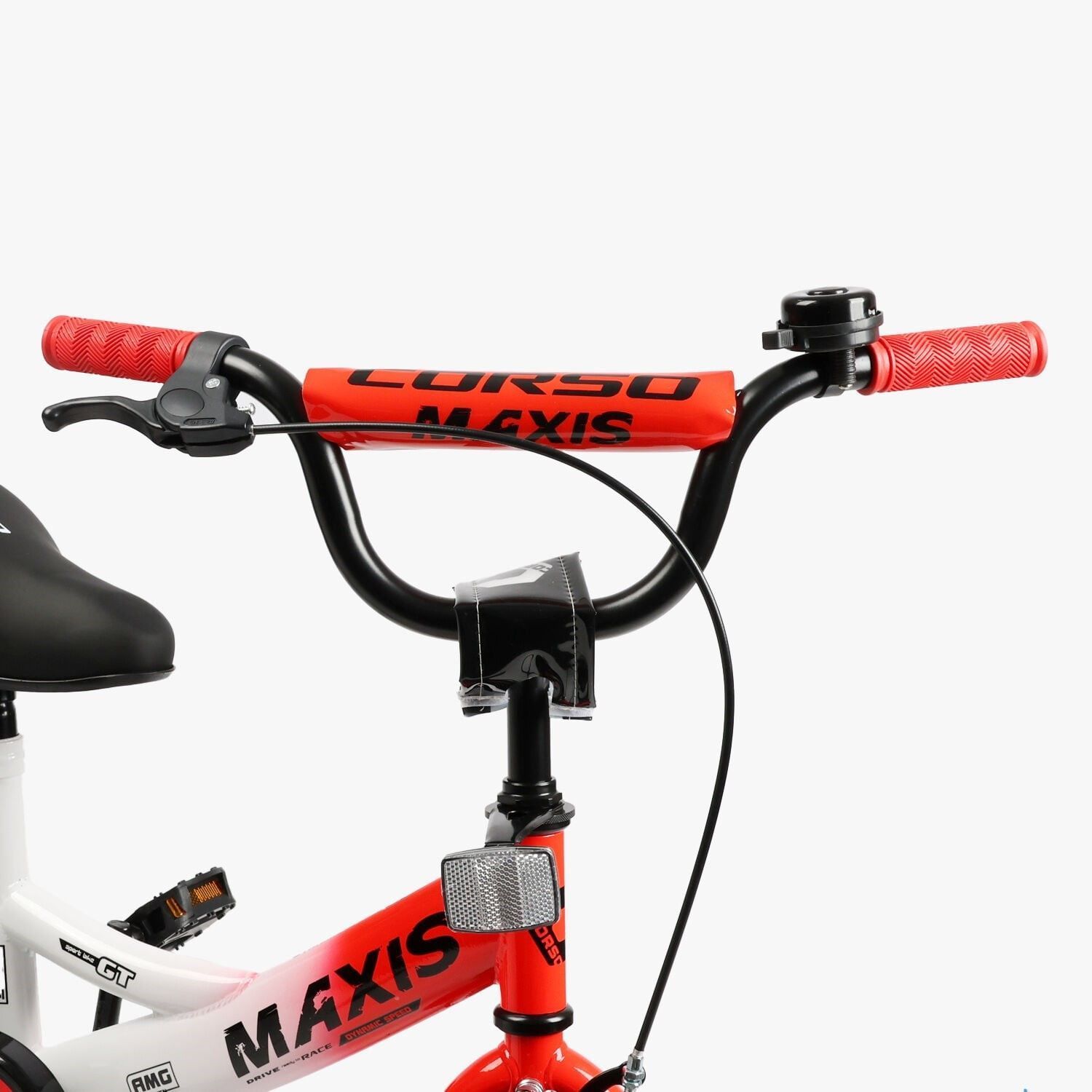 Велосипед двоколісний 14" дюймів "CORSO" MAXIS (MX-73569) ручне гальмо, дзвіночок, сидіння з ручкою, додаткові колеса