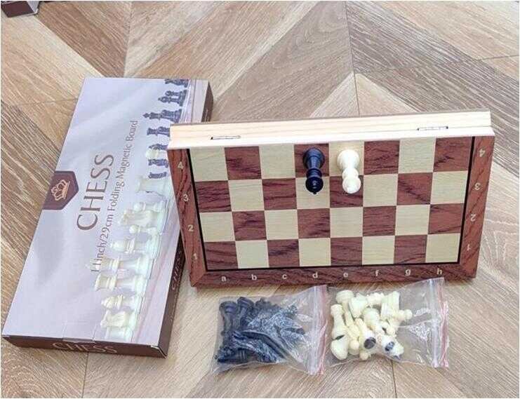 Шахматы C 61559 (48) деревянная магнитная доска 34 см, в коробке
