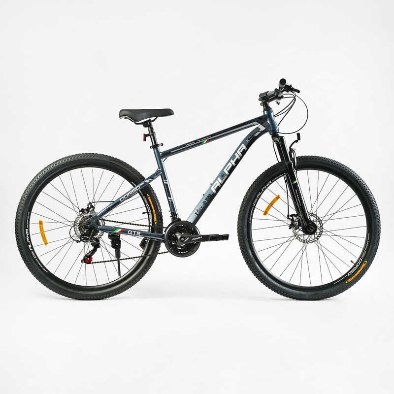 Велосипед Спортивний Corso 29" дюймів «ALPHA» LF-29360 (1) рама сталева 19’’, обладнання Shimano, 21 швидкість, зібран на 75