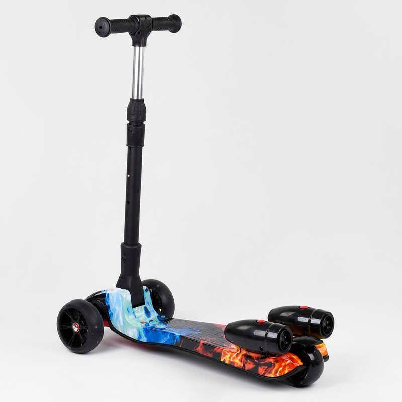 Трехколесный самокат с турбиной и музыкой "Best Scooter" MAXI" (83237) складной алюминиевый руль