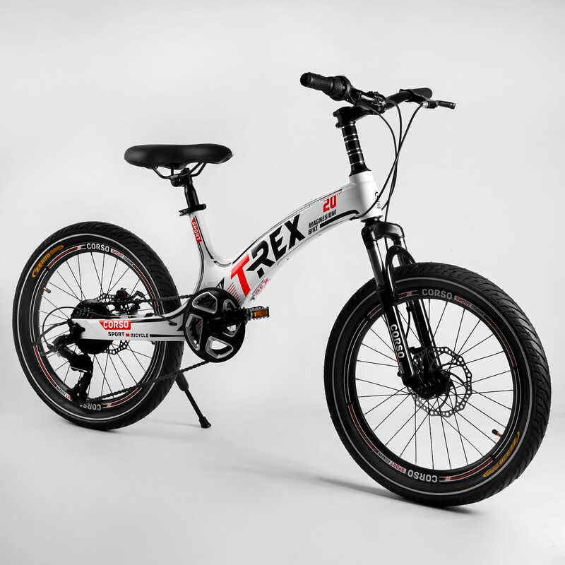Детский спортивный велосипед 20’’ CORSO T-REX (64899) магниевая рама, оборудование MicroShift, 7 скоростей, собран на 75%