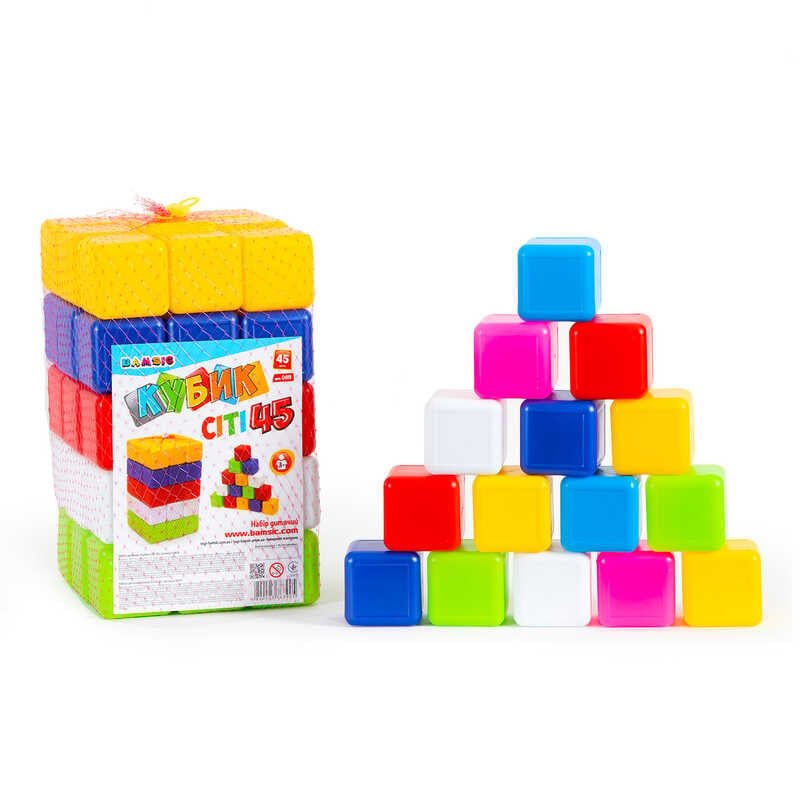 Дитячий набір "Кубики сіті 45" 0419 (10) "BAMSIC" 45 штук, в сітці