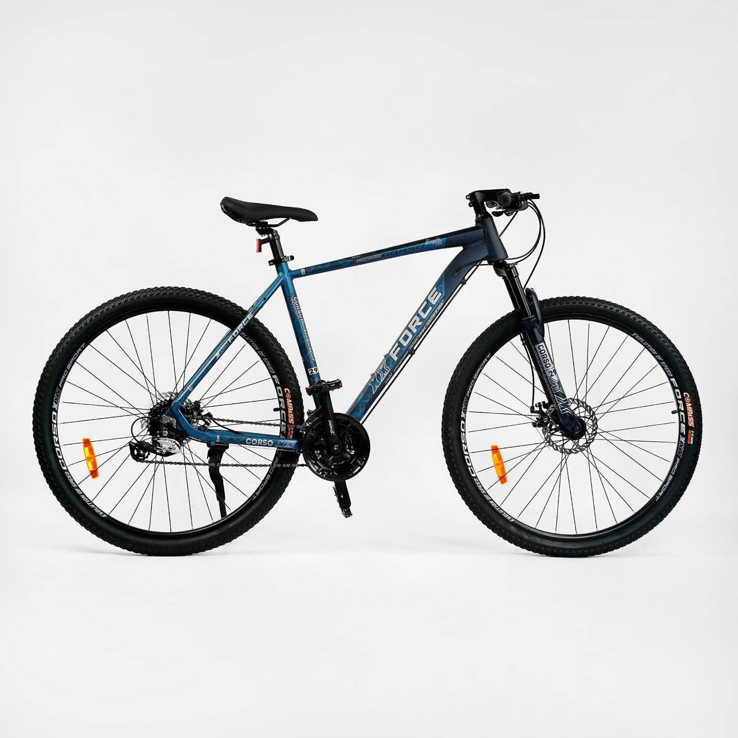 Велосипед Спортивний Corso "X-Force" 29" (XR-29335) рама алюмінієва 21", обладнання Shimano Altus, 24 швидкості, вилка MOMA