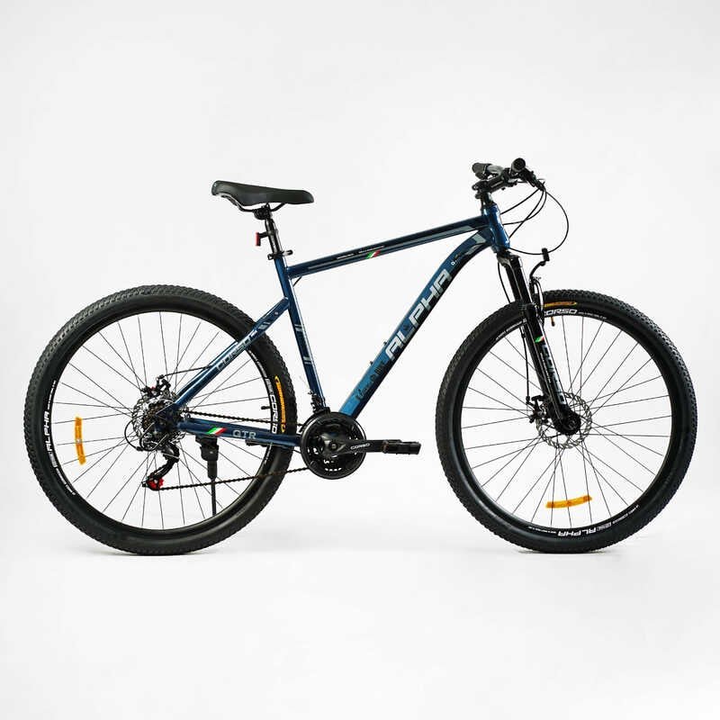 Велосипед Спортивний Corso 29" дюймів «ALPHA» LF-29807 (1) рама сталева 21’’, обладнання Shimano, 21 швидкість, зібран на 75