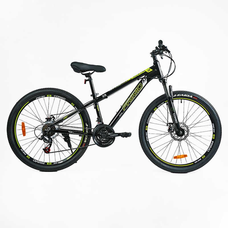 Велосипед Спортивный Corso «PRIMO» 26” дюймов RM-26115 (1) рама алюминиевая 13”, оборудование SAIGUAN 21 скорость, собран на 75