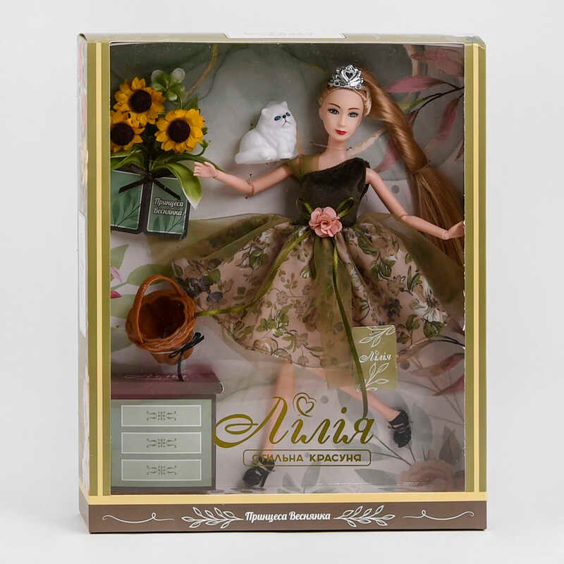 Лялька Лілія ТК - 14074 (48/2) "TK Group", "Принцеса Веснянка", улюбленець, аксесуари, в коробці