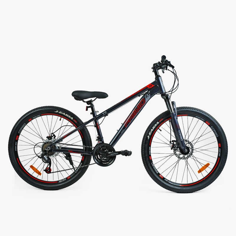 Велосипед Спортивный Corso «PRIMO» 26” дюймов RM-26607 (1) рама алюминиевая 13”, оборудование SAIGUAN 21 скорость, собран на 75