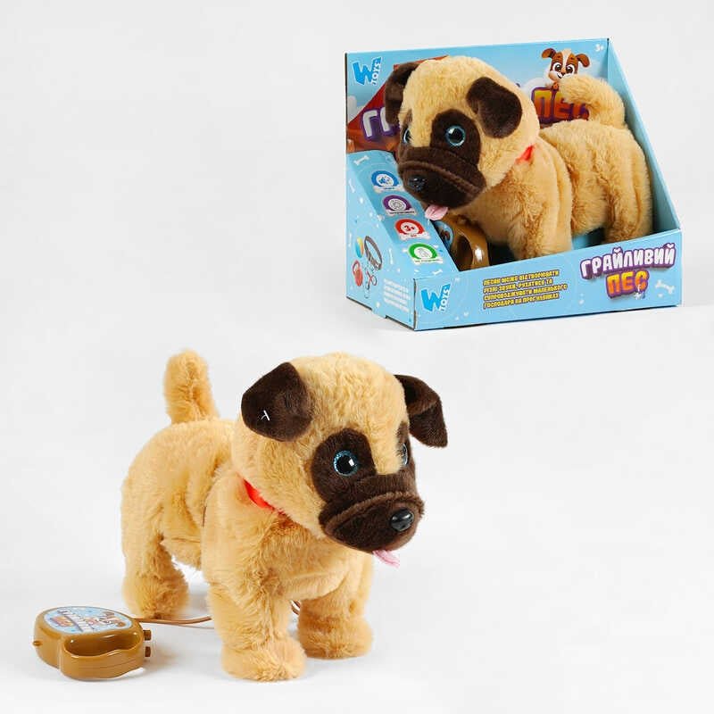 Собачка на повідку інтерактивна іграшка “Грайливий пес” (M 16168) "WToys" ходить, гавкає, танцює, музика