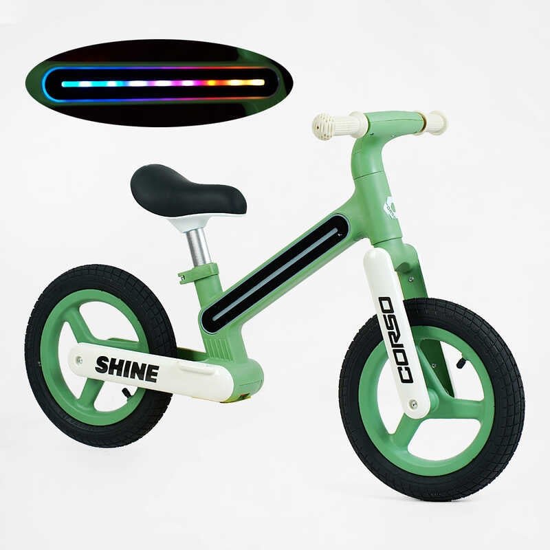 Велобіг «Corso Shine» JT-10078 (1) нейлонова рама зі світлом, нейлонова вилка, надувні колеса 12’’, в коробці